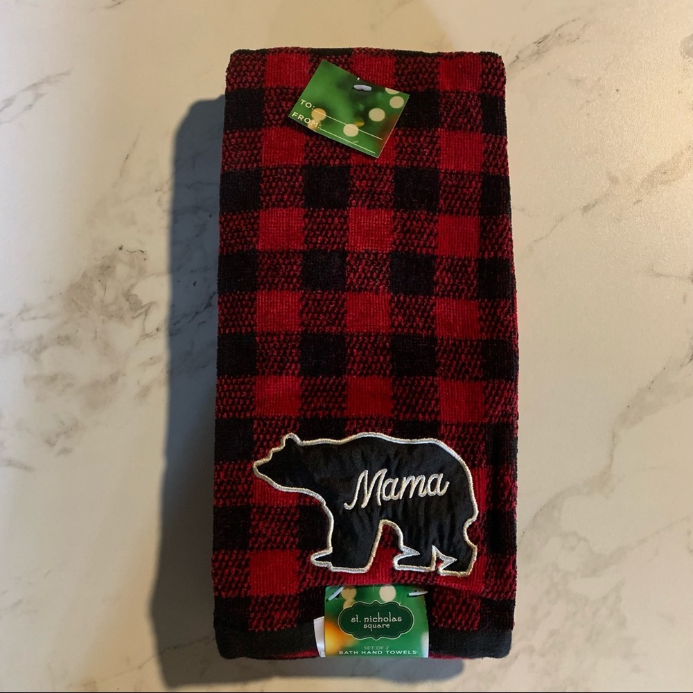 NWT Mama Bear & Papa Bear hand towels